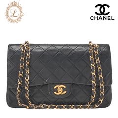 CHANEL シャネル ショルダーバッグ マトラッセ ダブルフラップ 25cm チェーンショルダー ラムスキン 黒 ゴールド金具　レディースバッグ　ブランド【中古】【送料無料】
