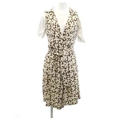 ダイアンフォンファステンバーグ シルク カシュクール 総柄 ワンピース 4 ブラウン系 DIANE VON FURSTENBERG ノースリーブ レディース 【中古】  【230610】