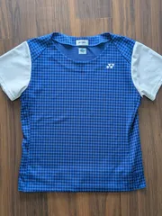 YONEX ヨネックス 千鳥格子 裾フリル ゲームシャツ ユニフォーム ネイビー レディースXO