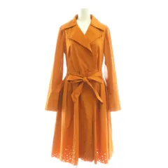 フォクシーニューヨーク FOXEY NEW YORK 裾カットワークデザイントレンチコート ロング 40 オレンジ 23794 /HK ■OSのサムネイル