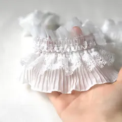 トカリリ レース 手芸用品 DIY 衣装 パーティー装飾 ウェディング クラフト 飾り 素材 ハンドメイド用(白 #3,  ２ｍ)