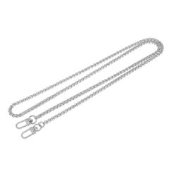 【ノーブランド品】財布　ハンドバッグ　ショルダーバッグ　交換用　チェーン　ストラップ　ハンドル　ベルト　金属製　120CM　全3色 - 銀