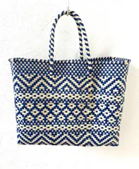 メキシコ製メルカドバッグXSサイズ／ブルー×クリームオリジナル2