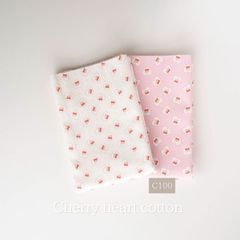 Cherry heart cotton チェリーハートコットン 　韓国生地 子ども服 犬服