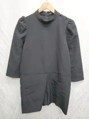 ◇ ⊂ ZARA ザラ 七分袖 ロンパース オールインワン サイズS ブラック レディース P  【1409090012884】
