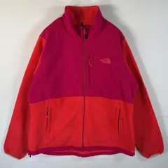 古着 ザ・ノースフェイス THE NORTH FACE フルジップフリースジャケット デナリ ワンポイントロゴ 大きいサイズ XXL  オレンジ レディース