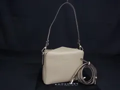 ■極美品■ POURCHET プルシェ レザー 2WAY ワンハンドル クロスボディ ハンドバッグ ショルダー ライトカーキ系 FN2977
