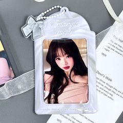 トレカケース トレカホルダー 韓国 リボン ストラップキーホルダー付