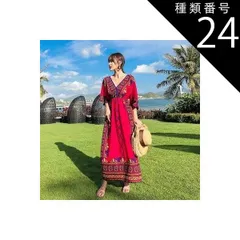 種類24：画像2/L ワンピース フレアワンピース ロング ロング丈 マキシ マキシ丈 袖あり 長袖 フレアスリーブ 襟なし Aライン 大人可愛い きれいめ シンプル カジュアル 大人 上品 おしゃれ レトロ アジアン エスニック エキゾチック 大人女子 こな