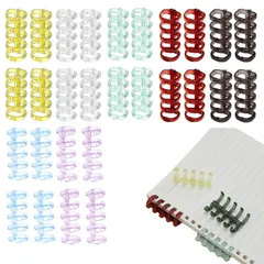新品 ルーズリーフ リング ルーズリーフ バインダー A4/A5/B5対応 32個セット 8色入リ 穴径13mm 活本 メモ帳 表紙 ファイル カレンダー 資料保存 (8色*32入り)