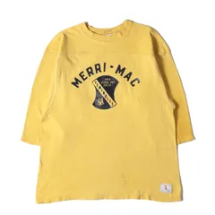 【雰囲気抜群 ビッグサイズ】Champion vintage チャンピオン ヴィンテージ Tシャツ サイズ:L / 70s バータグ カレッジ 7分袖 フットボール Tシャツ / イエロー / USA製 / 70年代 ヴィンテージ 古着【中古】