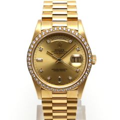 【楠本質店/元住吉】ロレックス/ROLEX　デイデイト　18348A　K18YG　10Pダイヤ　ダイヤベゼル　シャンパン　W番（1994年頃）　メンズ　腕時計