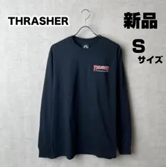 THRASHER EMBROIDERY LONG SLEEVE TEE スラッシャー 刺繍 ロングスリーブ Tシャツ 長袖 ブラック 黒 S 無地 メンズ レディース ユニセックス 春 秋 冬 スケーター スケート コットン 綿 ロンＴのサムネイル