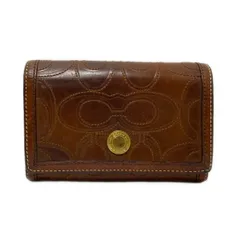 COACH(コーチ) 2つ折り財布 シグネチャー柄 ダークブラウン レザー