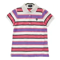 サイズ：0 PEARLY GATES パーリーゲイツ  半袖ポロシャツ ボーダー柄 ホワイト系 [240101348782]# ゴルフウェア レディース ストスト