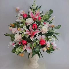 造花百合＆胡蝶蘭アレンジAR77　　【高さ65×幅50】光触媒コーティング