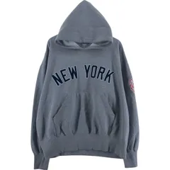 古着 Majestic MLB NEW YORK YANKEES ニューヨークヤンキース スウェットプルオーバーパーカー メンズXL相当/eaa526794