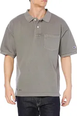 【新品】【Mサイズのみ】Champion(チャンピオン) メンズ POLO SHIRT ポロシャツ ルーズフィット 半袖シャツ　ダークグレー C3T318-081-M