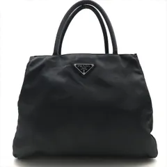 良品 PRADA プラダ 三角ロゴ プレート ナイロン テスート ハンド トート バッグ ブラック レディース k4514