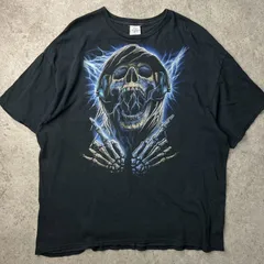 【2XL】スカル ロックT バンT バンドTシャツ DELTA デルタ ブラック オーバーサイズ  ビッグシルエット ビッグサイズ ボックスシルエット Y2K ゆるだぼのサムネイル
