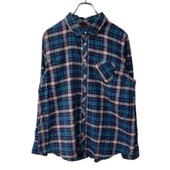 TOMMY HILFIGER 長袖 チェックシャツ XL ブルー系 トミーヒルフィガー チェック柄 長袖シャツ トップス 古着卸 アメリカ仕入 a709-6201