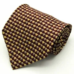 ピエールカルダン ブランド ネクタイ 総柄 格子柄 ドット 小紋柄 シルク PO  メンズ ワインレッド Pierre Cardin 【中古】