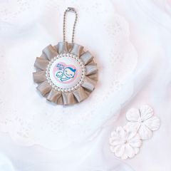 ハンドメイド　両面マタニティマーク　プリーツ　グレージュ　完成品