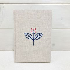 刺し子ノート【赤い花】刺し子・綿麻・紙