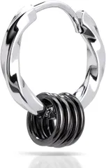 aliba ピアス メンズ フープピアス サージカルステンレス 金属アレルギー対応 メンズピアス 片耳(シルバー)