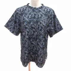 ページボーイ PAGE BOY ブラウス シャツ ペイズリー柄 半袖 F 黒 ブラック /YK