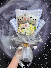 ハンドメイド　可愛いクマちゃん　かぎ編み　花あみぐるみ　枯れない花