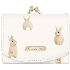 ☆ Fondant Pur/Rabbit 2 ☆ Mini Wallet, Women's Wallet, Compact, Tri-fold Wallet, 3-fold Wallet, Coin Purse, Folding Wallet, Coin Purse, Box-type Coin Purse, Wallet, Purse, Cute, High School Girl