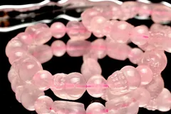 ぷっくり彫刻 ローズクォーツ　13.5-14x9.5-10(丸玉7.5-8)mm　貔貅彫刻 ブレスレット 1個売り パワーストーン 天然石 _BG5073