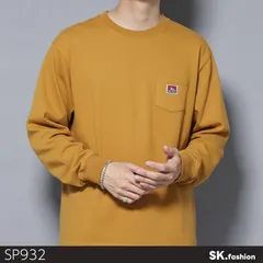 美品 BEN DAVIS ベンデイビス トップス トレーナー 長袖 無地 胸ポケット カジュアル ベーシック 　イエロー　 【SP932-00】 送料無料　古着　メンズのサムネイル
