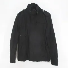 コムサメン COMME CA MEN ジャケット ダブルジップ S 黒系 ブラック スナップボタン 収納フード ポケットのサムネイル