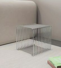 新品】ステンレス製 スツール/サイドテーブル〈四角〉 - メルカリ