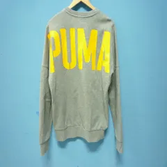 【大人気アイテム】PUMA トレーナー バックプリント スウェット 黄色ロゴ デカロゴ Ｍサイズ メンズ