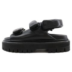 DSQUARED2 (ディースクエアード) 22SS Flat Sandals 厚底 レザー サンダル 36/23cm ブラック S83FS0046 レディース