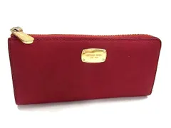 ■美品■ MICHAEL KORS マイケルコース レザー L字ファスナー 長財布 ウォレット 小銭入れ 札入れ カード入れ レッド系 DI1719