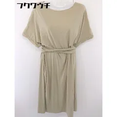 ◇ ◎ niko and … ニコアンド ベルト付 フレンチスリーブ ロング ワンピース ベージュ レディース  【1109220008984】