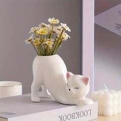 可愛らしい猫の形を 家庭やオフィスの装飾 家具 インテリア小物 花瓶 フラワースタンド 花瓶 花器 フラワーベース