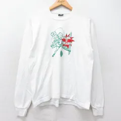 L/古着 スクリーンスターズ 長袖 ビンテージ Tシャツ メンズ 80s バレーボウル クルーネック 白 ホワイト 25aug20 中古