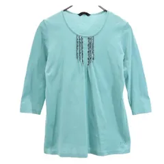 ダックス 日本製 七分袖 カットソー 38 青系 DAKS Tシャツ レディース 【中古】  【230701】 メール便可