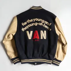 VAN 50周年記念 スタジャン ネイビー/ベージュ 美品 希少 VAN 50周年記念 スタジャン ネイビー/ベージュ - メルカリ