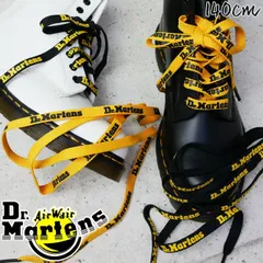 ドクターマーチン Dr.Martens オリジナル シューレース 140cm 平紐 メンズ レディース SHOE LACES 靴ひも ロゴ 靴紐 替紐 ブラック イエロー TETORON LOGO