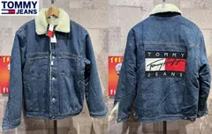 未使用 TOMMY JEANS ボア デニムジャケット XL トミージーンズ トミーヒルフィガー ジージャン ビッグフラッグロゴ