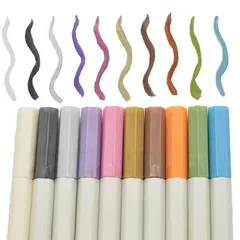新品 MYmama レジン に 書ける ペン メタリックカラーペン 水性 レジンペン 着色 DIY レジン用 ぺン (筆タイプ10色（2）)