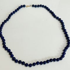 天然石 10㎜ラウンドラピスラズリネックレス大粒18k f - メルカリ