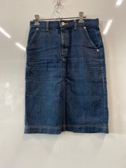 ａ82⚫︎MUVEIL WORK⚫︎ミュベールワーク⚫︎バックポケット⚫︎リボン⚫︎タイト⚫︎デニムスカート⚫︎size34⚫︎紺⚫︎日本製