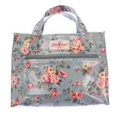 キャスキッドソン Cath Kidston オリジナルボックスバッグ 233-110207 ハンドバッグ トートバッグ スクエア 花柄 PVC 水色 /KU